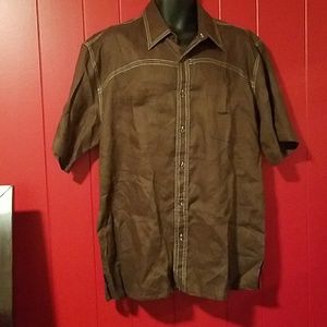 Inserch Brown Lightweight Linen Button up Shirt XL
